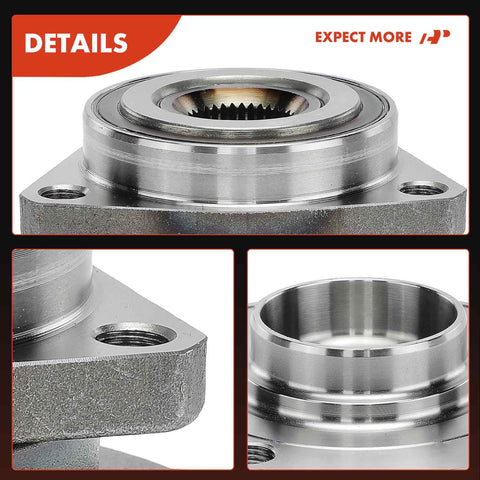 Close-up view of Two Pack Front Wheel Bearing And Hub Assembly For Volkswagen Golf And Audi A3 Series Including GTI R E Golf Alltrack