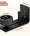 Sliding Barn Door Floor Guide Kit Two Pack With Bottom Adjustable Stay Roller for Smooth Quiet Operation in black steel