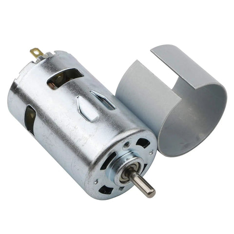 12V 10000 RPM Mini Gear Motor With All Metal Gears And High Torque, 45mm body, disassembled with center output shaft visible