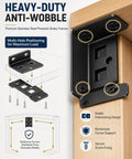 Beefy Heavy Duty L Shaped Furniture Bracket Set with 2 in 1 Locking Insert shown mounted on wood corner