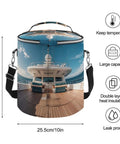 Insulated Leakproof Waterproof Cooler Backpack For Travel And Beach Lightweight Large Capacity Ice Chest With Wooden Deck Yacht Style Ideal For Camping Hiking And Outdoor Events For Men And Women