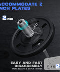 47 Inch Chrome Curl Bar for 2 Inch Weight Plates With Two Spring Collars, easy disassembly, accommodates 2 inch plates, home gym