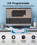 VIA programmable feature showcasing Top Shelf 75 Percent Wireless Gaming Keyboard Built Different With Massive 10000 Mah Battery.