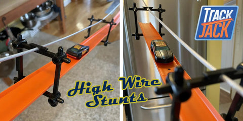Epic Track Building Kit For Hot Wheels, Model Trains, And Marble Runs 20 Pack Build Elevated Custom Tracks With Easy Connectors in use
