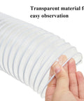 4 Inch 50 Ft Heavy PVC Dust Collection Hose With Clear Flexible PVC Fume Hose, Stainless Steel Wire Coil, held by hand
