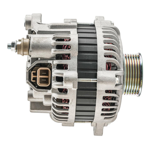 Side view of 110 Amp 12V CW Alternator Replacement For Infiniti G35 Coupe 2003-2004, G35 2005-2006, FX35 2003-2008, 350Z 2003-2006, Pathfinder 2004 With 6 Groove Pulley 11052N