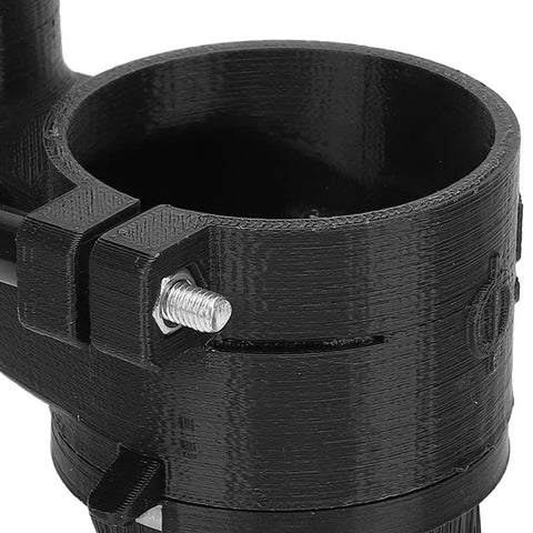 Close-up of Slick CNC Router Dust Shoe With 52MM Magnetic Mount showing durable resin material and attachment detail for sawdust capture.