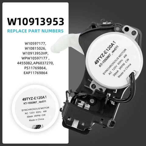 Premium Upgraded Washer Shift Actuator Heavy Duty Nuts And Bolts Swap Out For Top Load Washing Machines Compatible With W10913953 And W11481722, synchronous motor details.