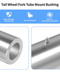 Tail Wheel Fork Tube Mount Bushing With Zerk Fitting Weld On Replacement For Bush Hog Squealer Rotary Cutter SQ36 SQ42 SQ48 SQ60 SQ84 SQ720 Fits 1 1/4 Inch Caster Yoke, steel bushing with grease zerk