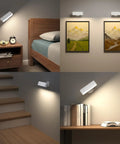 Rechargeable LED Wall Sconce Cordless Battery Operated Bedside Reading Lamp With 4000mAh Battery in bedroom and hallway settings