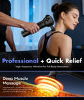 Deep Tissue Massage Gun With Heating For Sore Muscles Handheld Vibration Massager 4 Speeds 3 Heads Pro Level Recovery Tool