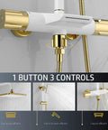 UBNMIUBV Shower System with Shower Head, shower faucet set control panel, 3 mode options, elegant design in black chrome.