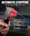 2 In 1 Wire Stripper And Cutter Quickstrip Tool Pro Grade Adjustable Wire Stripping Tool stripping 24AWG wire in action
