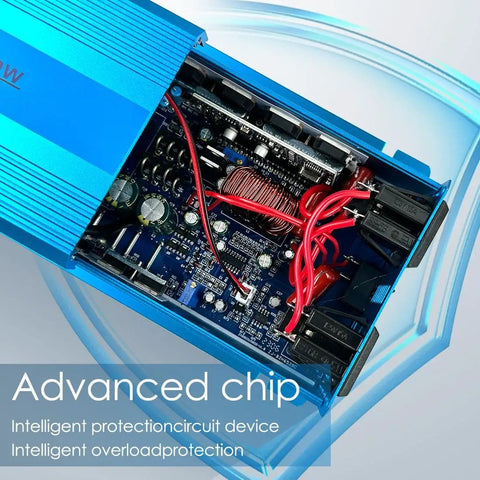 Close-up of internal circuitry and advanced chip of Powerful 500W Continuous Pure Sine Wave Car Inverter 24V DC To 110V 120V AC