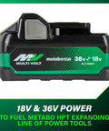 MultiVolt 18V And 36V Lithium Battery 5.0Ah And 2.5Ah Water Resistant Impact Resistant 4-Stage Fuel Gauge Powers All 18V And 36V Tools Lightweight Design With 2-Year Warranty