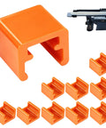 Top Shelf Replacement Brad Nailer Nose Cushions 10 Pack Orange Anti Marring Bumper Tips for Porter Cable on a white background.