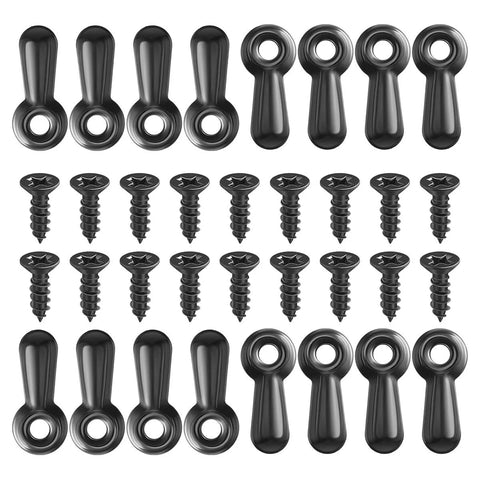 100-piece black metal picture frame backing clips with screws and turn-button fasteners kit