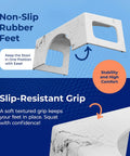 Carrara Marble Toilet Stool in Gray 7 Inch Height non-slip rubber feet and slip-resistant grip for stability and comfort