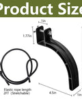 Elastic Rope Climb Stirrup Set For 1 Inch Square Tube Brackets showing size dimensions with 2FT stretchable rope.