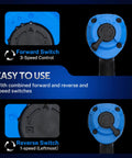 Drop Dead Tough 1/2 Air Impact Wrench With 1150 Ft Lbs Beastly Torque And Double Hammer Design detailed view of control switches.