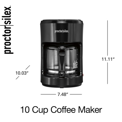 10-Cup Coffee Maker With Auto Pause And Serve, Works With Alexa-Enabled Smart Plugs, black borosilicate glass carafe