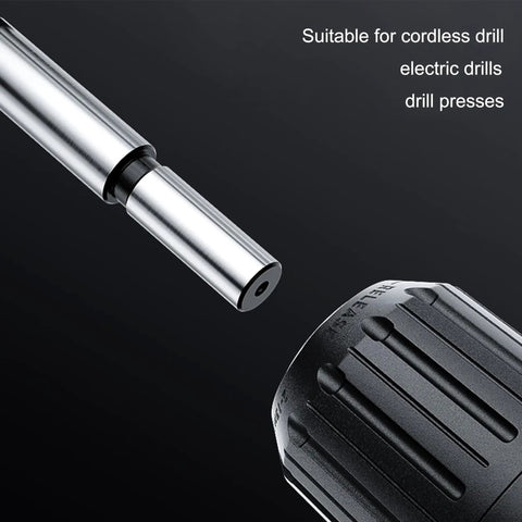 Pro Level Forstner Drill Bit Set 15Mm To 35Mm Round Shank Slick Cutting showing shank suitable for electric drill use.