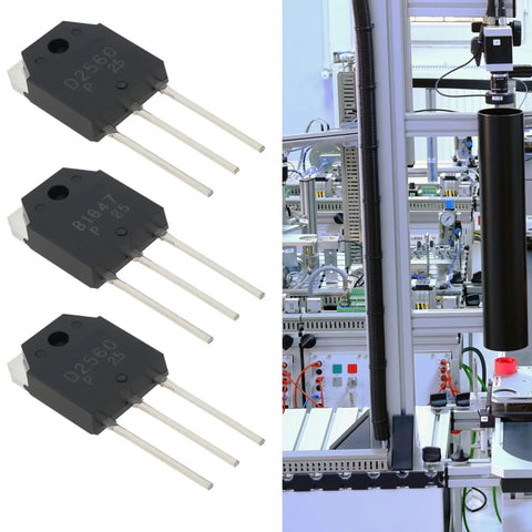 Two Pack 2SB1647 2SD2560 Transistors For Switching And Amplifier Projects, 150V High Voltage, 15A Current, TO3P Package, Great For DIY Electronics, Solar Chargers, Microwave Circuits, And Learning Experiments, three TO-3P transistors