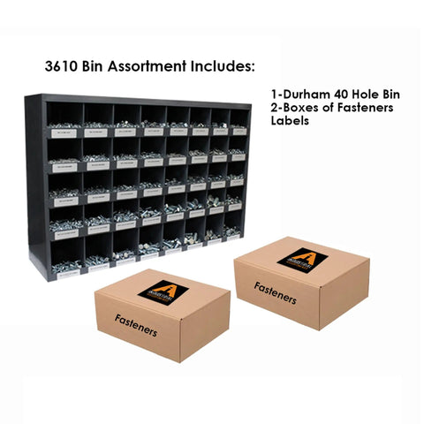 All In One Stainless Steel Bolt Nut And Washer Kit 1/4-20 Through 1/2-13 Includes Hex Head Cap Screws in 40-hole bin