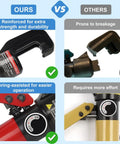 Comparison of Upgraded Hydraulic Crimping Tool For One Eighth And Three Sixteenths Stainless Steel Cable Railing Kits with competitor tools.