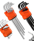 Top Tier 27 Piece Hex Key Set With Long Ball End Allen Wrenches And Torx Driver Kit Perfect For Bikes Motorcycles Scooters And Home Repairs In A Sleek Portable Case, CR-V steel