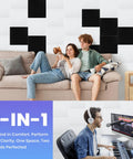 18 Pack Self Adhesive Acoustic Panels For Walls High Density Soundproof Foam Tiles 12 Inch Square White Squares used in home studio decor.