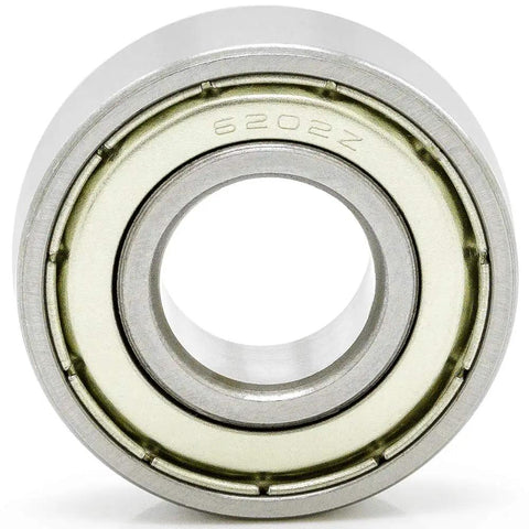 Two Pack Deep Groove Radial Ball Bearing With Double Metal Shield 15 Mm Inner Diameter By 32 Mm Outer Diameter By 11 Mm Width C3 Clearance Model 6202 ZZ