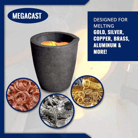 Image of Foundry Clay Graphite Crucibles 3 To 6 Kg Capacity For Melting Gold Silver Copper Brass Aluminum With Cup Furnace Torch Ready High Heat Casting.