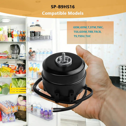 Hand holding Upgrade Your Cooling Game With A 9W 115V 60Hz 1700RPM Condenser Fan Motor Replacement For AC Units and Swamp Coolers