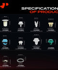 Specifications of 220 Piece Retainer Clip Kit Fastener Replacement Set For Hyundai Venue Body Panel Trim Bumper Fender Bolts.