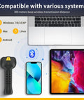 Rugged Industrial Bluetooth Barcode Scanner With QR And 2D And 1D Capability with laptop, phone, tablet compatibility
