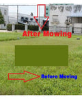 Lawn showing before and after effects of Smart Robot Lawn Mower With Ultrasonic Sensor And Wifi App No Fuss Maintenance.