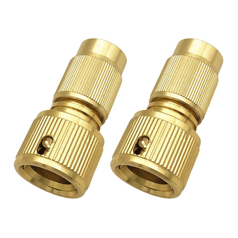 Top Notch 2Pc Garden Hose Repair Kits With Aluminum Faucet Adapters For Fixing Leaks Fast And Boosting Flow During Outdoor Watering Or Car Wash Job, two gold aluminum hose adapters