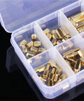 120 Pieces M3 Brass Standoff Kit With Male And Female Hex Spacers For PCB Board Support in storage box