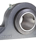 Side view of Moline 2-1/2 in Type-E heavy-duty two-bolt pillow block bearing with cast iron housing.