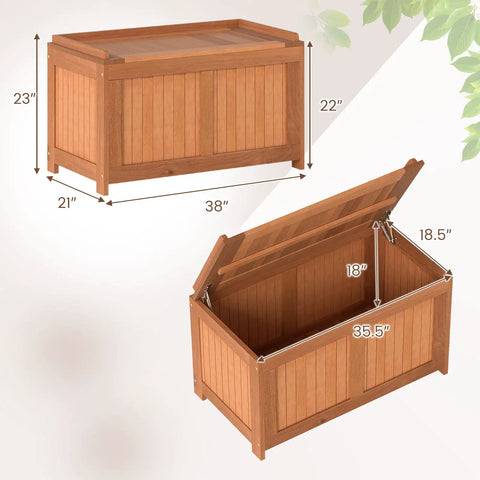 Wood Deck Storage Box 52 Gallon For Patio Cushions And Pillows Garden Tools Pool Accessories And Outdoor Gear Sturdy Outdoor Chest