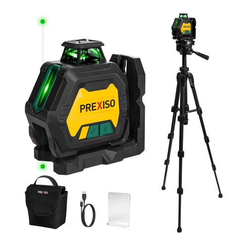 Pro Grade 360 Degree Laser Level With Tripod Plumb Dots And Cross Line Self Leveling IP54 Rechargeable Three Brightness Settings