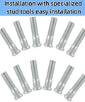 Six Sets Of Wheel Studs With Nuts For Trailers 2000 Lb To 3500 Lb Axles With 1/2-20 UNF Thread 0.54 Inch Spline 0.69 Inch Head