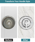 Replacement Lever Handle Kit For Moen Posi Temp And Chateau Faucets shows before and after chrome finish upgrade.