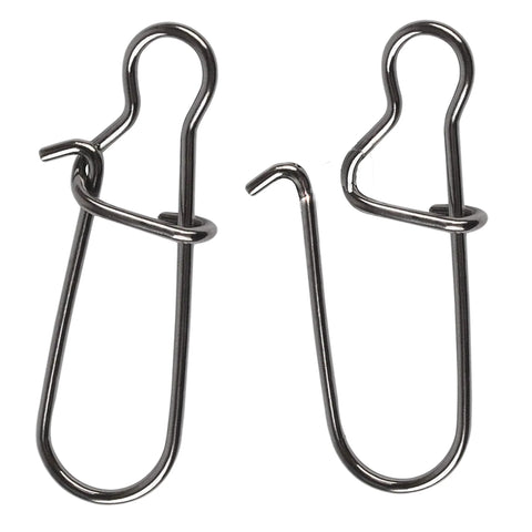 Two silver metal duo-lock fishing snaps, size 0, 26 lb test