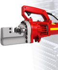 Heavy Duty 1250W Electric Hydraulic Rebar Cutter For Quick 3-Second Cuts On 4 To 20mm Steel Bars And Construction Rods, side view.