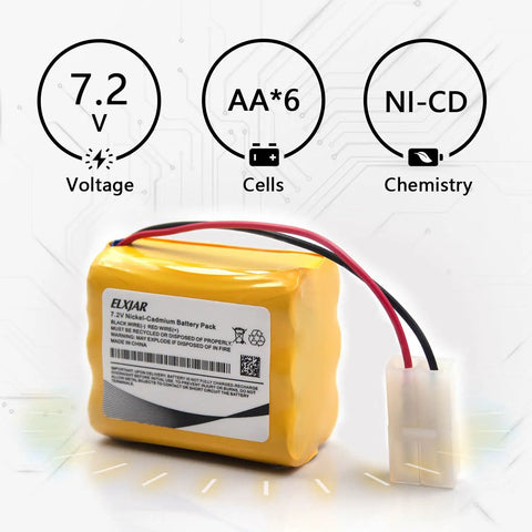 2-Pack 7.2V 1000mAh NiCd AA Battery Pack with Tamiya Plug for RC cars, boats, and trucks, shown with charge cable.