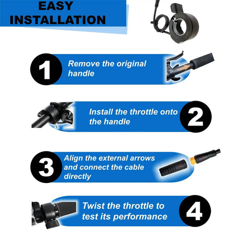 Upgraded Ebike Thumb Throttle 130X Waterproof 3 Pin Connector For 12V To 72V Controllers Universal Fit Easy Install Left Or Right On 22.2 Millimeter Handlebars Speed Control Accelerator For Electric Bike And Scooter Conversions