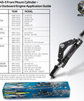 Hydraulic Outboard Steering Cylinder Model HC5345 3 for Multi Engine Boats Up To 350 HP Per Engine shown with packaging