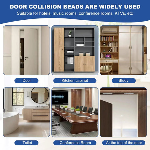 Heavy Duty Ball Catch Latch Set For Top Of Doors And Closets, All Metal Construction With Rust Proof And Slam Proof Mechanism, Baby Safe And Pet Safe, Replacement Latch With 0.98 Inch Long Screws, 2 Pack, shown in various settings like kitchen cabinets and study rooms.